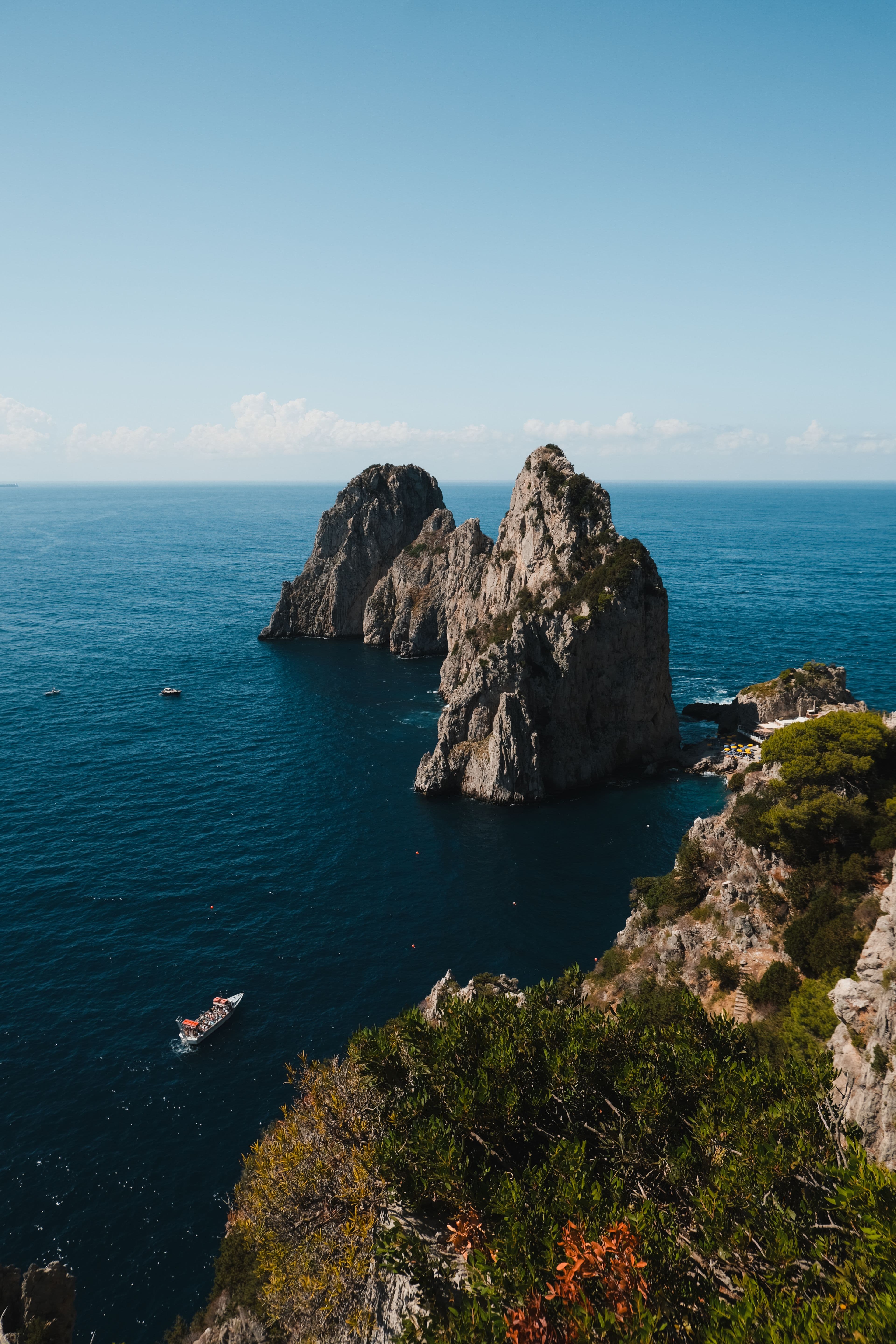 The Faraglioni rock formations off the coast of Capri
