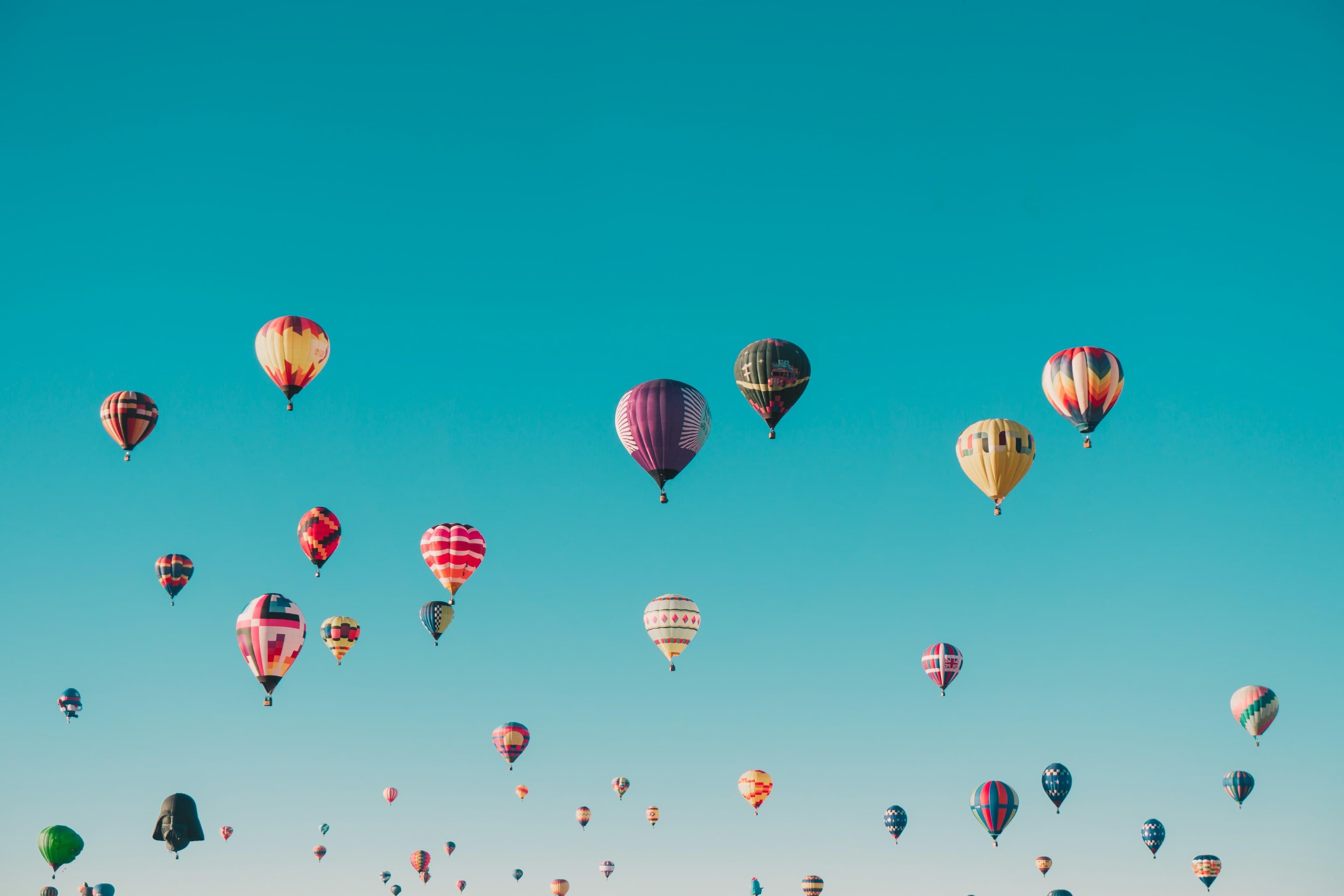Colourful hot air balloons in the sky
