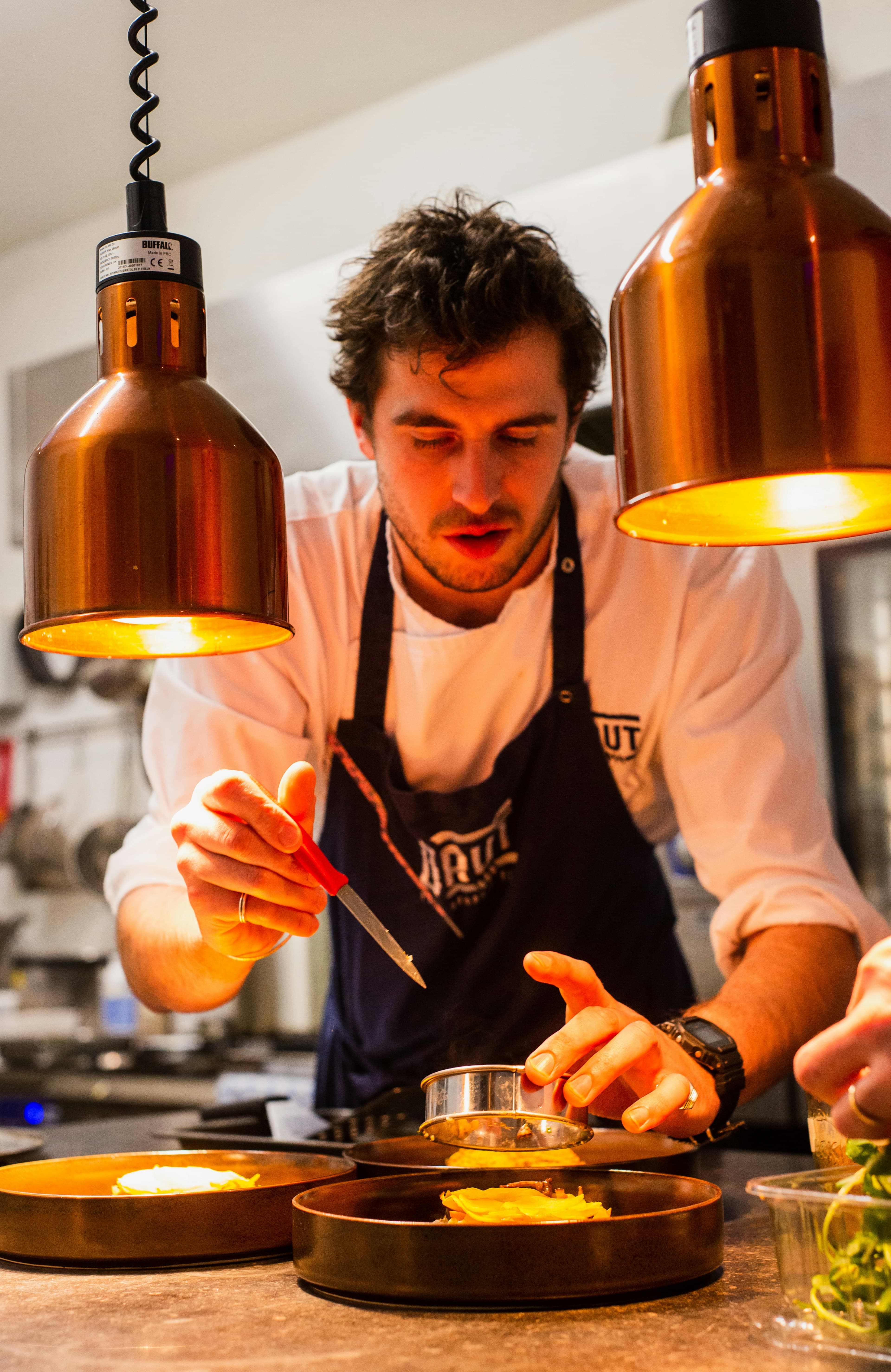 A chef preparing food