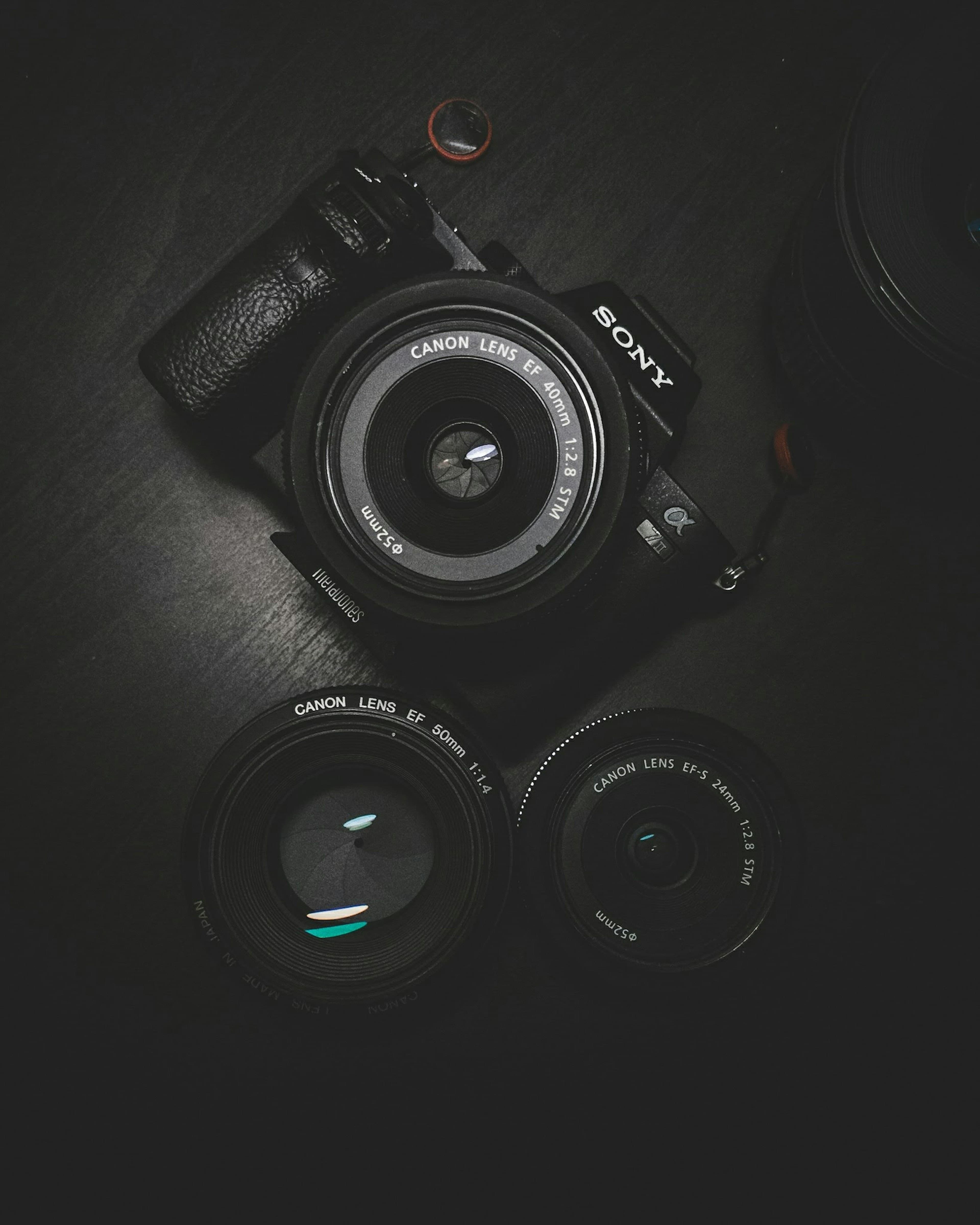 Camera lenses arranged together
